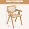 Costway Set of 2/4 Rattan Accent Chairs Mid Century Dining Armchair Bamboo Frame Kitchen Natural